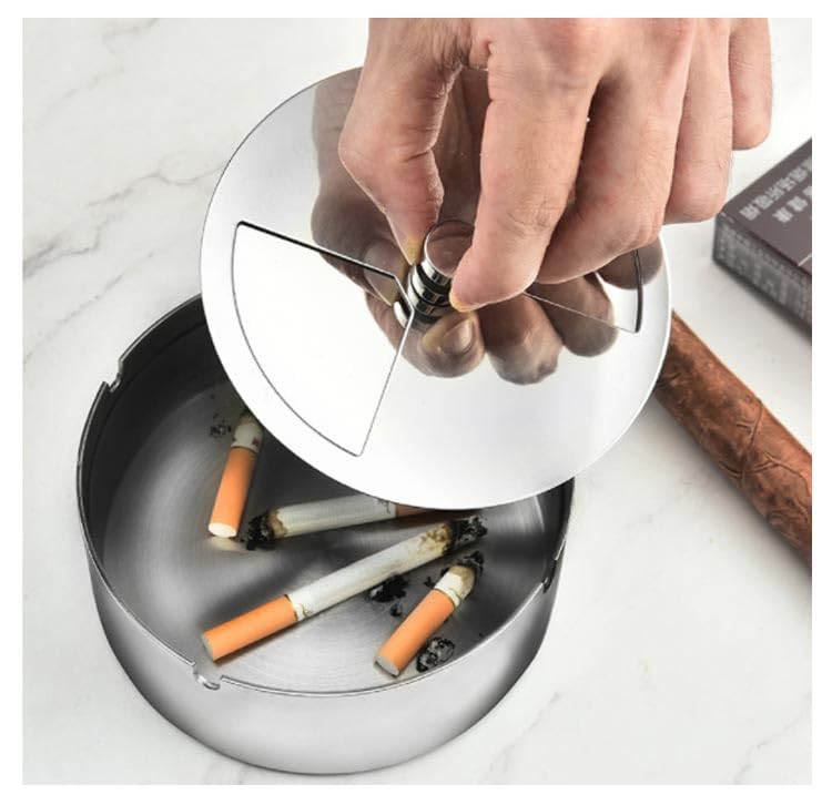 Amazon.co.jp: 灰皿 フタ付き 卓上 ふた付き 回転灰皿 アッシュトレイ