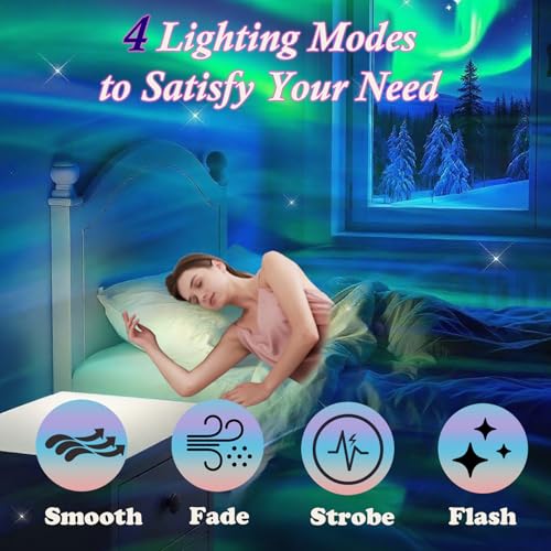Image of Northern Lights Projector,16 Colors Rechargeable Ocean Waves Night Light,Remote Shower Lamp for Meditation Relaxation,Cute Home Decor Aesthetic,Teen Girls Boys Gifts,Christmas Birthday,Cool Stuff