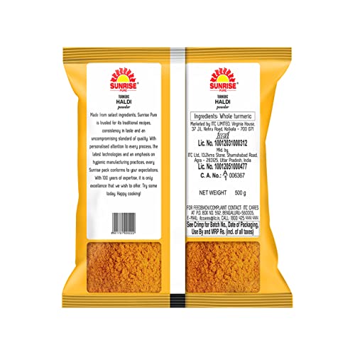 Image of Sunrise Pure Turmeric Spice Powder Pouch, 500 Gram