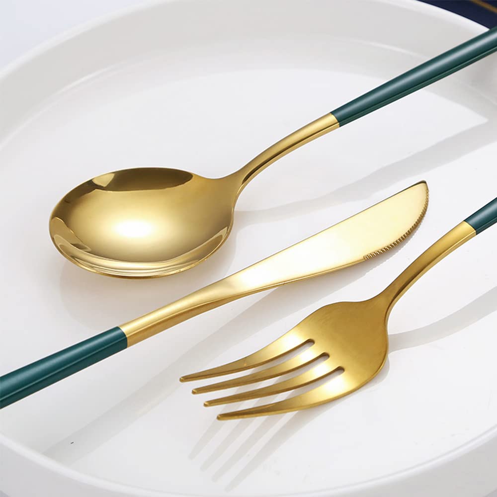 BesteckSet Steak Besteck Set Lebensmittelechtes Edelstahl-Besteck Set 8 Personen, 32-teiliges Geschirr, Essgeschirr für Zuhause und Restaurant, Hochzeit, Halloween, Weihnachten