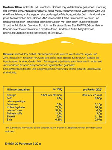 Golden Glory - Bio Superfood poedermengsel - Berlijn Organics - Golden Milk & Golden Latte Poeder - Ontspanning met… - Afbeelding 7