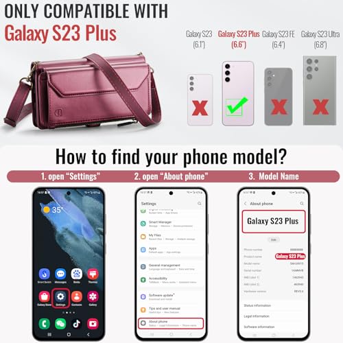 Housse en cuir synthétique souple premium pour smartphone Galaxy S23 Plus - 6