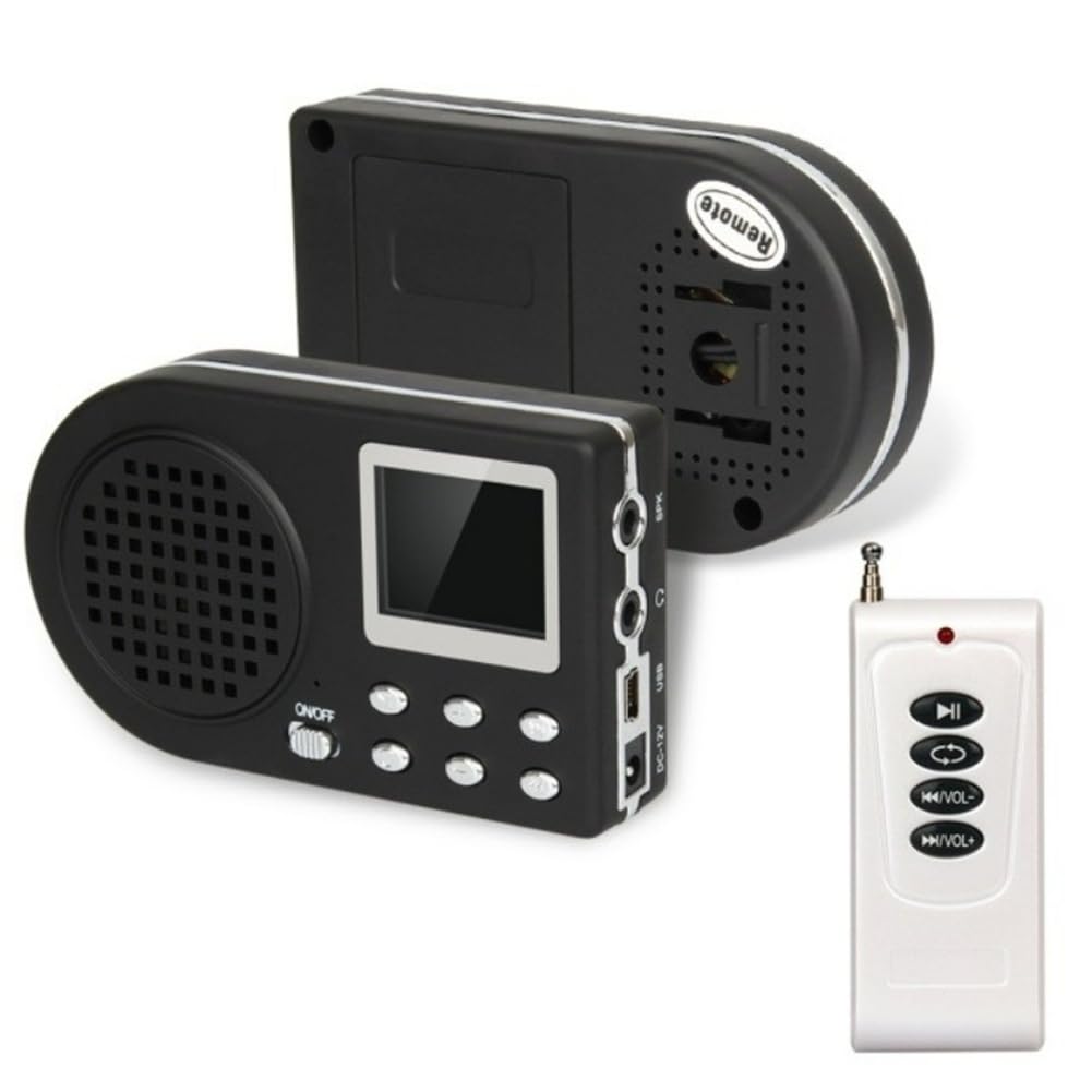 Llamador de Pájaros con Altavoz para Exteriores, Reproductor MP3 Digital, Sonido de de Granja, Control Remoto, Enchufe UE.