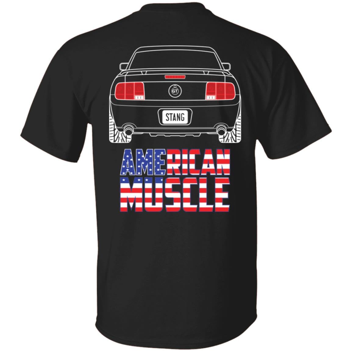 Wheel Spin Addict S197 2005-2009 American Muscle Back Print T-Shirt Black/S