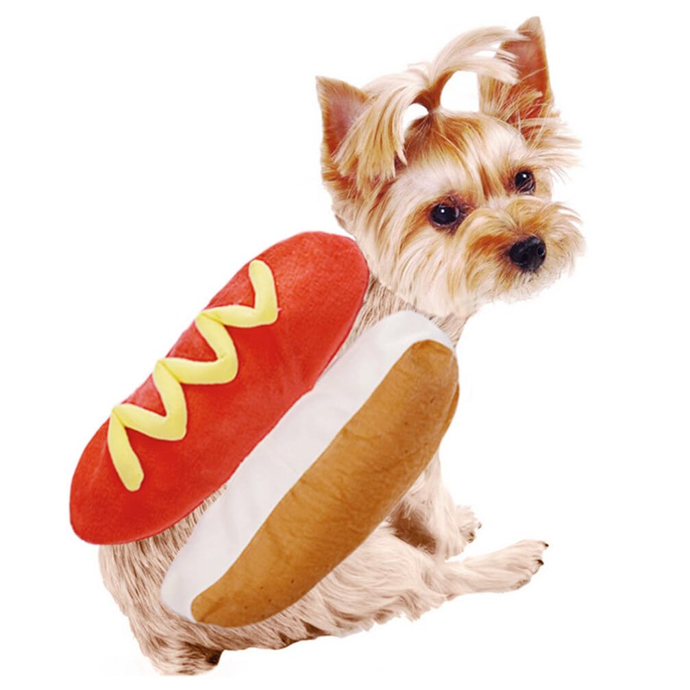 Costume divertente per cani da hot dog, abbigliamento peloso per animali domestici, cosplay, costume divertente per hamburger, per cani di piccola e grande taglia, per cuccioli di taglia piccola e