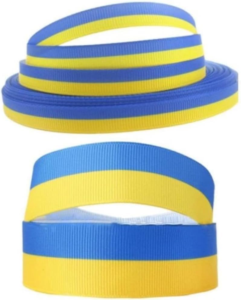 Yellow Blue Ribbon 9mm/25mm 5 Yards,Blue and Yellow Ribbons,Suitable for Making Some Handmade Crafts Fabric,Ukrainian Flag Color DIY Handmade Rolls - Image 4