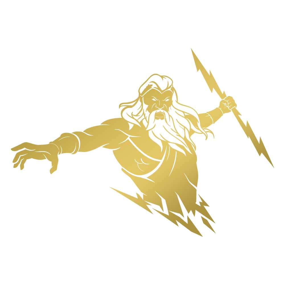 Zeus God 7 inch Gold Indoor Outdoor Vinyl Decal