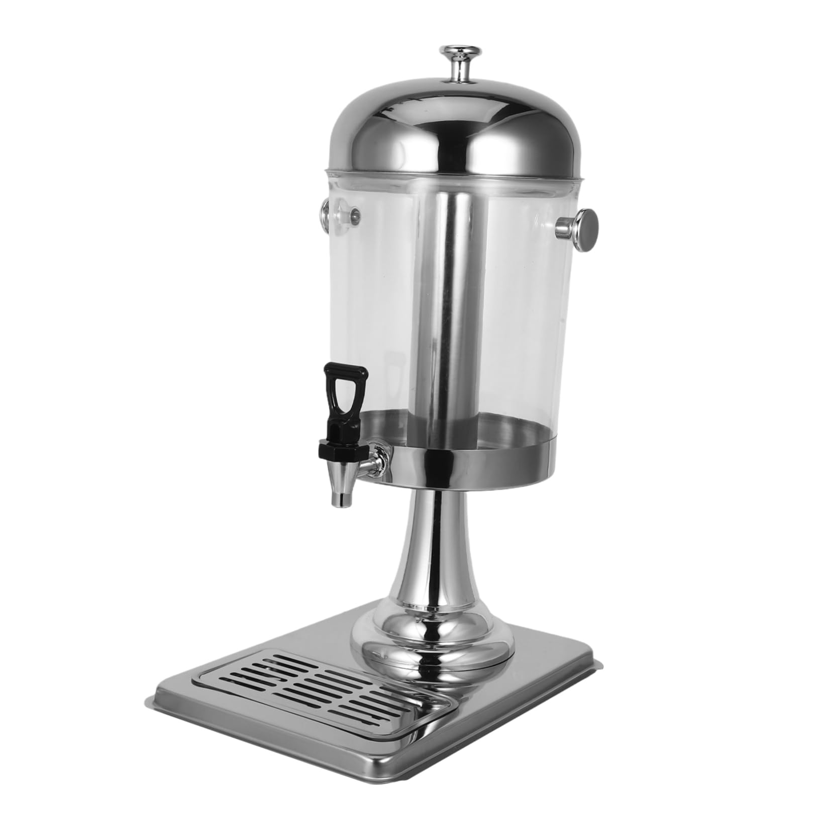 Alipis Transparent Stainless Steel Beverage Dispenser with Spigot Dual Temperature Hot Cold Drink Container for Parties Catering Juice Milk Tea Supplies Commercial Use