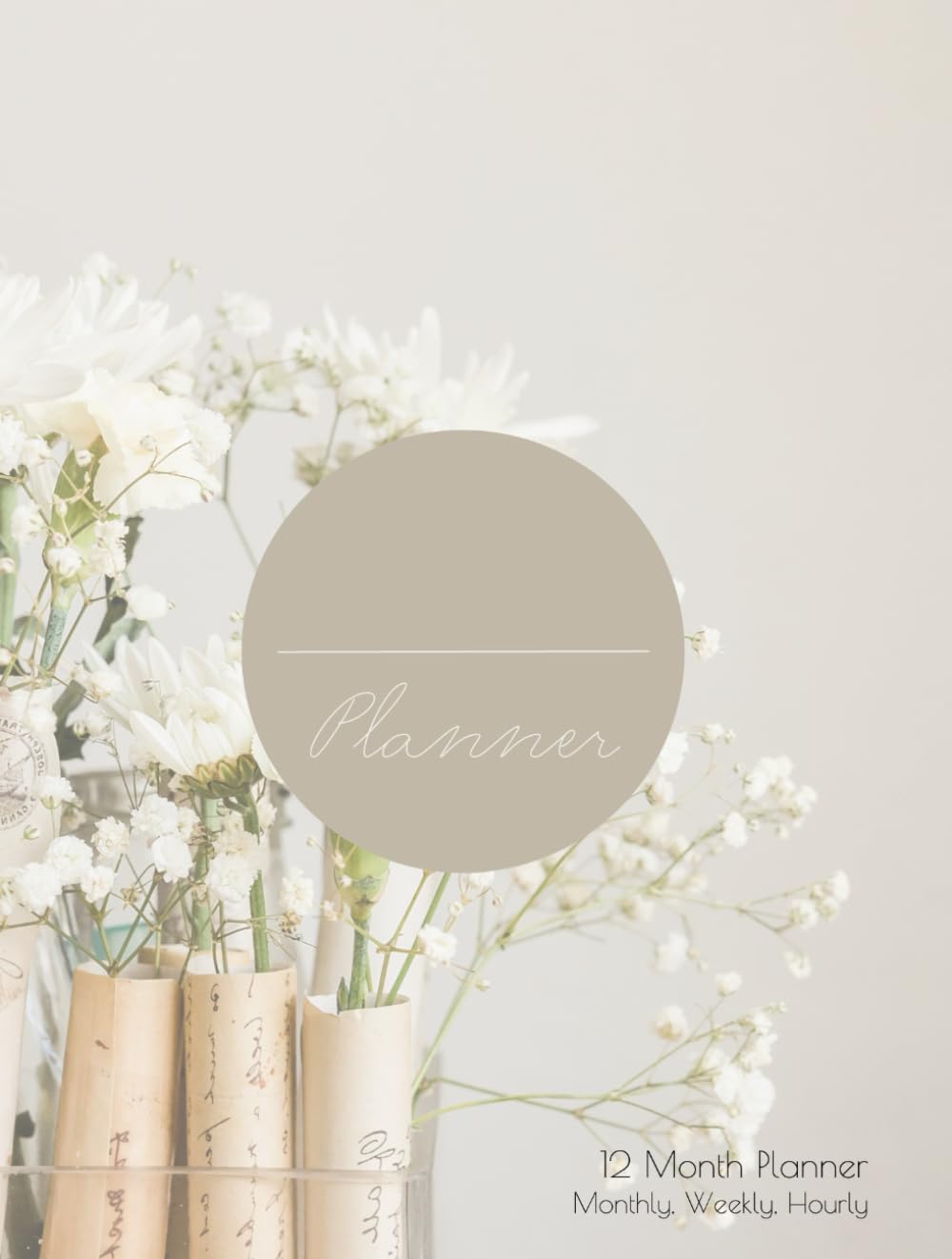 Simple 12 month Planner: Monthly, Weekly, Hourly - Dates not filled in: First day of the week: Monday