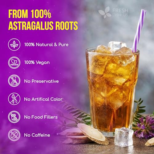 Image of FreshDrinkUS, Premium 16oz Dried Astragalus Root Slices - 100% Natural Astragalus Root for Herbal Tea & Traditional Beverages - Natural, Clean Cut, No Additives. No Preservatives. Vegan