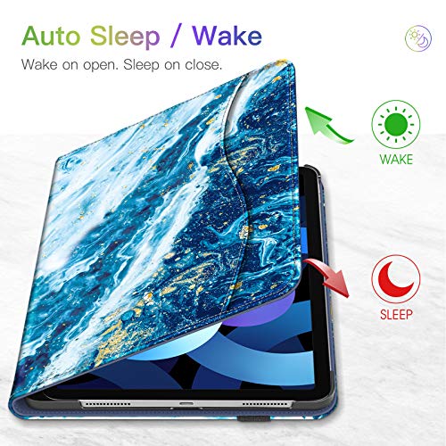 Fintie Case for iPad Air 5th Generation (2022) / iPad Air 4th Generation (2020) 10.9 Inch, Multi-Angle Viewing Protective Cover with Pencil Holder & Pocket, Auto Sleep/Wake, Sandy Wave - Image 4
