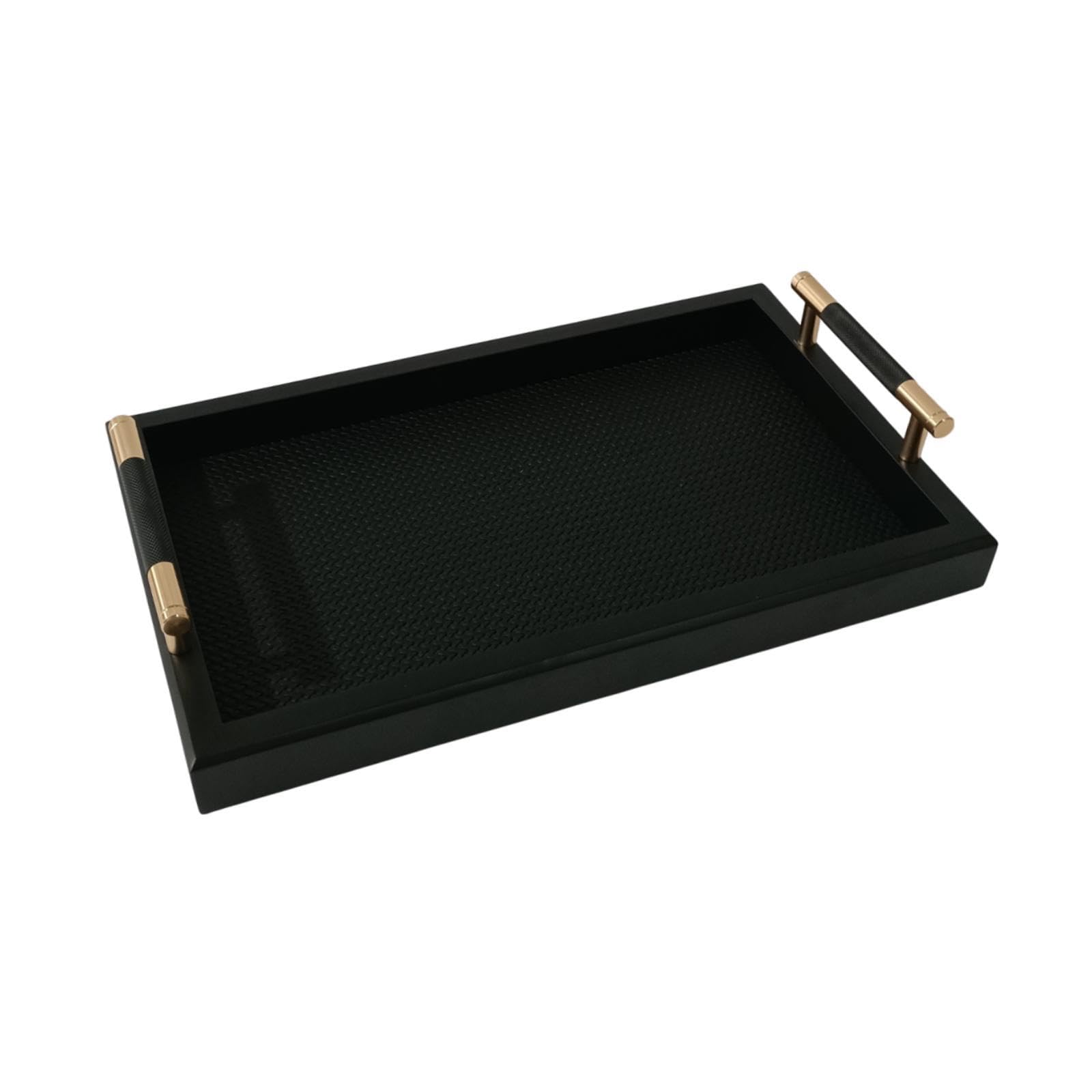 Bandeja Organizadora de Cosméticos, Bandeja de Servicio para El Baño, Bandeja Decorativa para El Dormitorio, Negro, Individual
