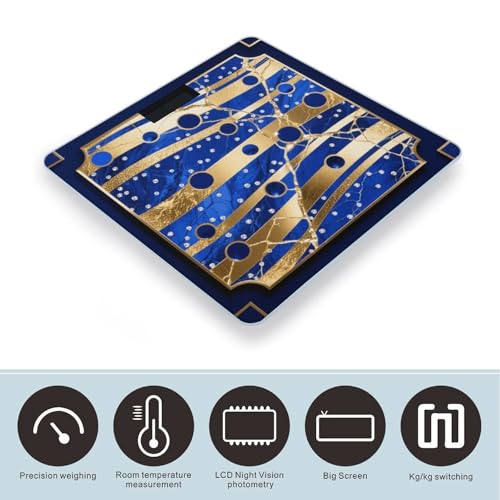 Báscula de baño digital Golden Blue Marble con vidrio templado miniatura 3