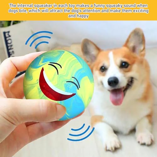 PORFOYO Quietschende Hundebälle, 6 Stück Quietschendes Hundespielzeug, Quietschball Für Hunde, Hundeball Unzerstörbar, Weiches Latex Bouncy Fetch Bälle Für Große, Mittelgroße, Kleine Hunde (Bunt)