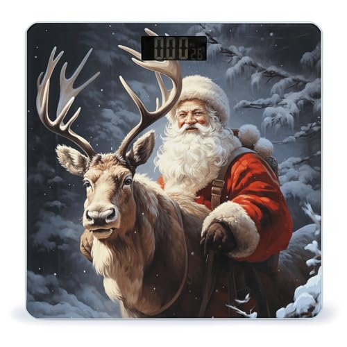 Báscula Digital de Baño con Diseño de Santa Claus y Ciervo miniatura 1