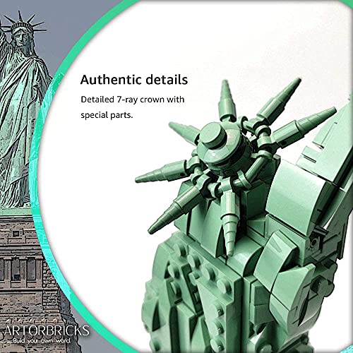 Artorbricks Architectural Statue Of Liberty Building Large Collection Building Set Model Kit And Gift For Kids And Adults, Compatible With Lego (1577 Pieces) #TOP3