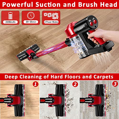 iwoly C150 Cordless Vacuum Cleaner Rechargeable, 18KPa Powerful Cyclone