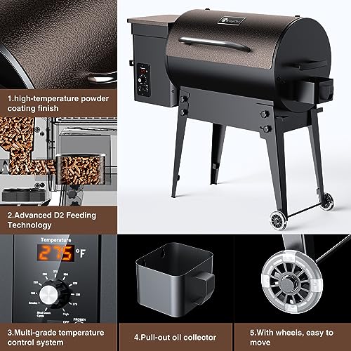 Kingchii KPG-456+COVER+MEAT PROBE Portable Electric Wood Pellet Grill & Smoker thumb #3