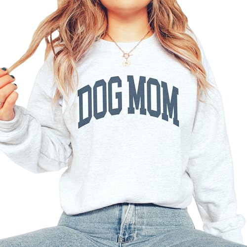 Dog Mom Sweatshirt, Vintage Aesthetic Varsity Sweater, Mother's Day Gift For Pet Parent, Dog Lover Pullover, Dog Mom Christmas Gift, Unisex Crewneck Sweatshirt