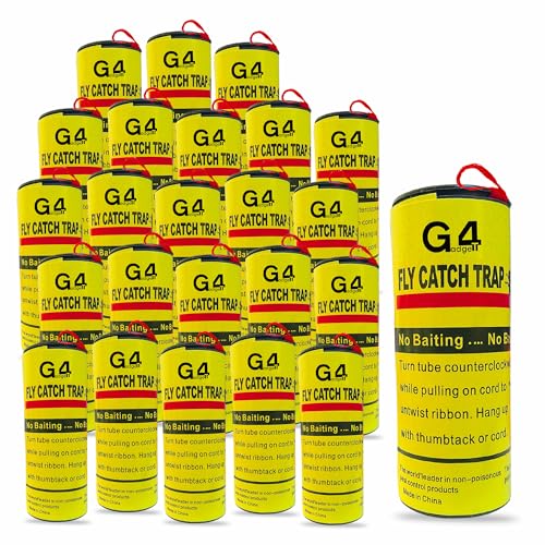G4GADGET 8 Pack Fly Paper Set – Sticky Flies Catchers for Indoor & Outdoor Use – Fruit, Insect Sticky Strips, Non-Toxic