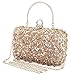 Abendtasche Damen Diamant Clutch Bag Kette Shiny Strass Handtasche Umhängetasche für Hochzeit Party - Gold