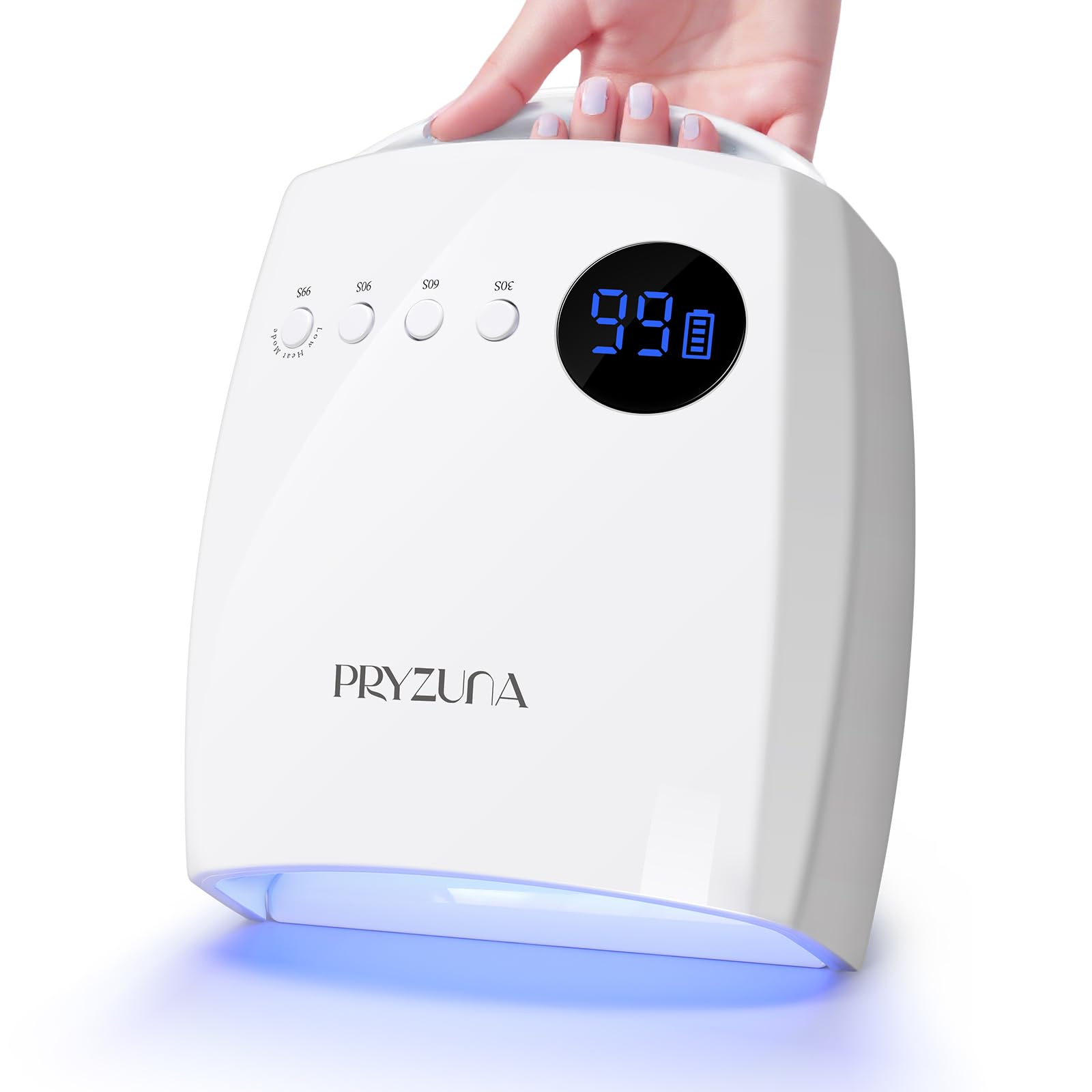 Lámpara LED UV inalámbrica de 72 W, luz UV profesional para uñas de gel, secador de uñas recargable de secado rápido con 4 temporizadores, 45 cuentas, sensor inteligente, soporte de pie retráctil