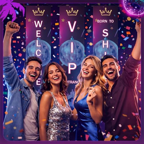 Image of Blulu Kpop Background Banner VIP Party Decorations Cinema Movie Night Banner VIP Porch Sign Film Festival Theater Family Movie Night Decor Supplies Hanging Sign