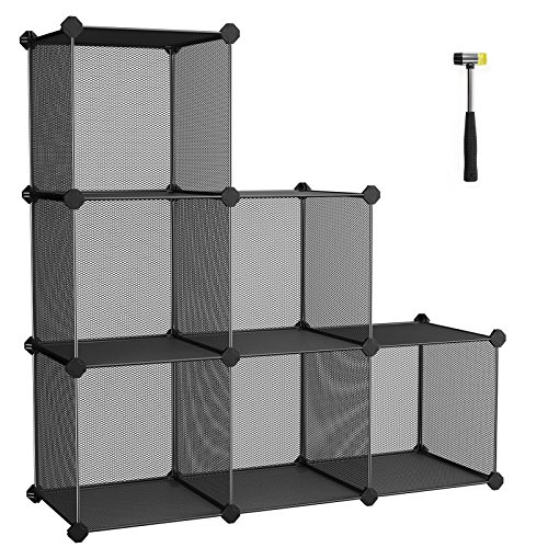 DlandHome DIY Librería de 9 Cubos de Rejilla metálica para Juguetes y