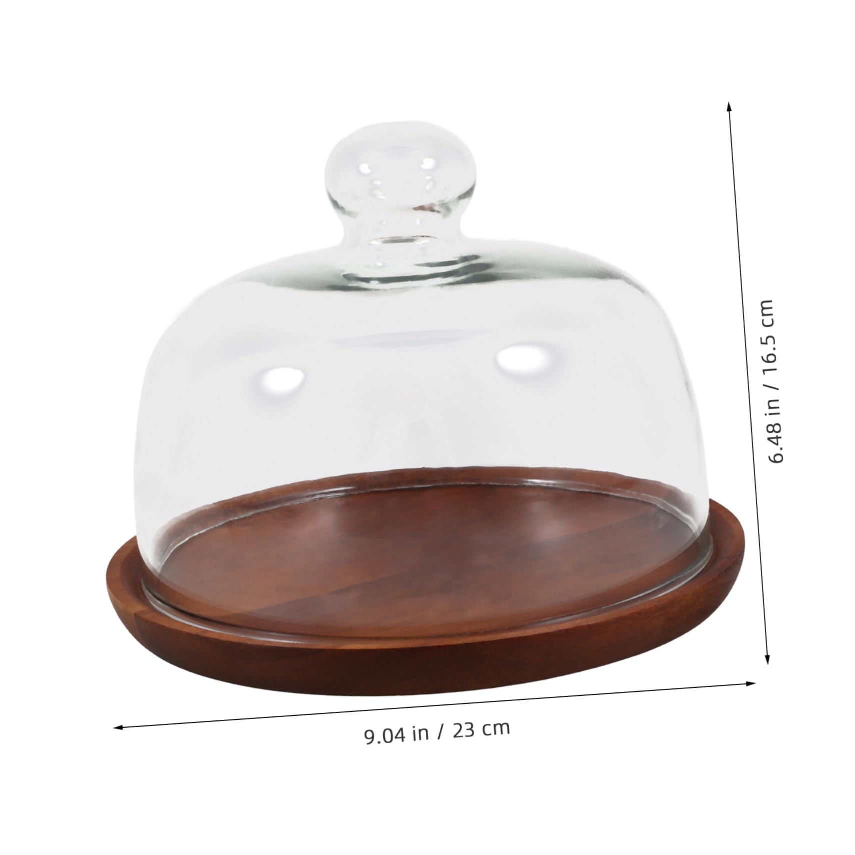 OUNONA Présentoir à Gâteaux Transparent en Bois et Verre, Plateau Café | Cupcakes et Fruits, Usage Mariage ou Bureau, 1 Pièce, Style Élégant et Délicat