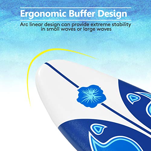 image for Giantex 6' Surfboard Surfing Surf Beach Ocean Body Foamie Board with R