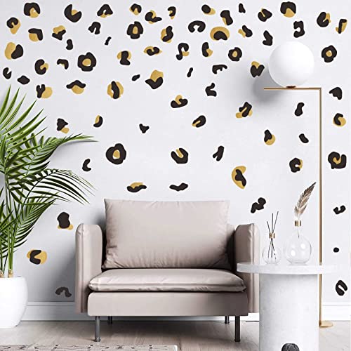 Polka Dots Wall Decals Gold Wall Decal Leopard Decals Cow Vinyl Wall Decal Abstract Wall Stickers Removable Peel And Stick Wall Sticker For Living Room Bedroom Decor #TOP2