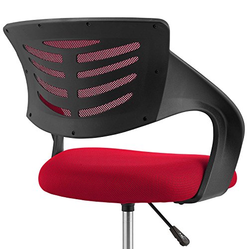 Image of Modway Thrive Drafting Chair - Tall Office Chair for Adjustable Standing Desks in Red