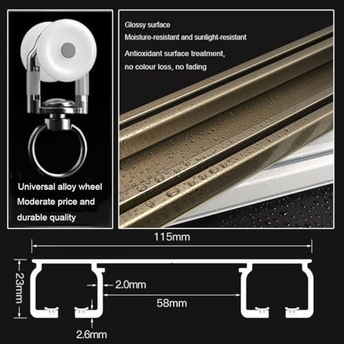 Tringle à rideau de plafond en aluminium robuste double rail noir - 6