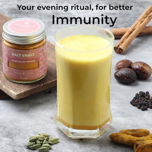 Image of Salt Vault Haldi Doodh Masala (50g) | Golden Milk Blend with Lakadong Turmeric and warming spices | 100% Chemical-free, Farm-Sourced Spices | No Preservatives, No Adulteration | Zero Sugar | Immunity Booster, Anti-Inflammatory, Sleep Support