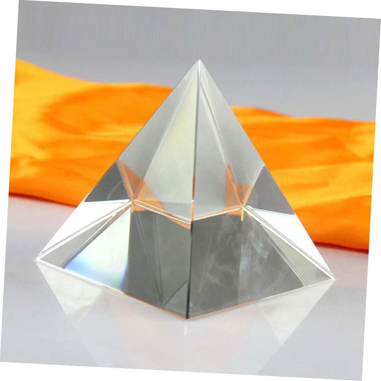 Zerodeko 1Pc Optical Glass Pyramid Prism for Light Refraction and Rainbow Effects for Home Decor Meditation and Science Experiments