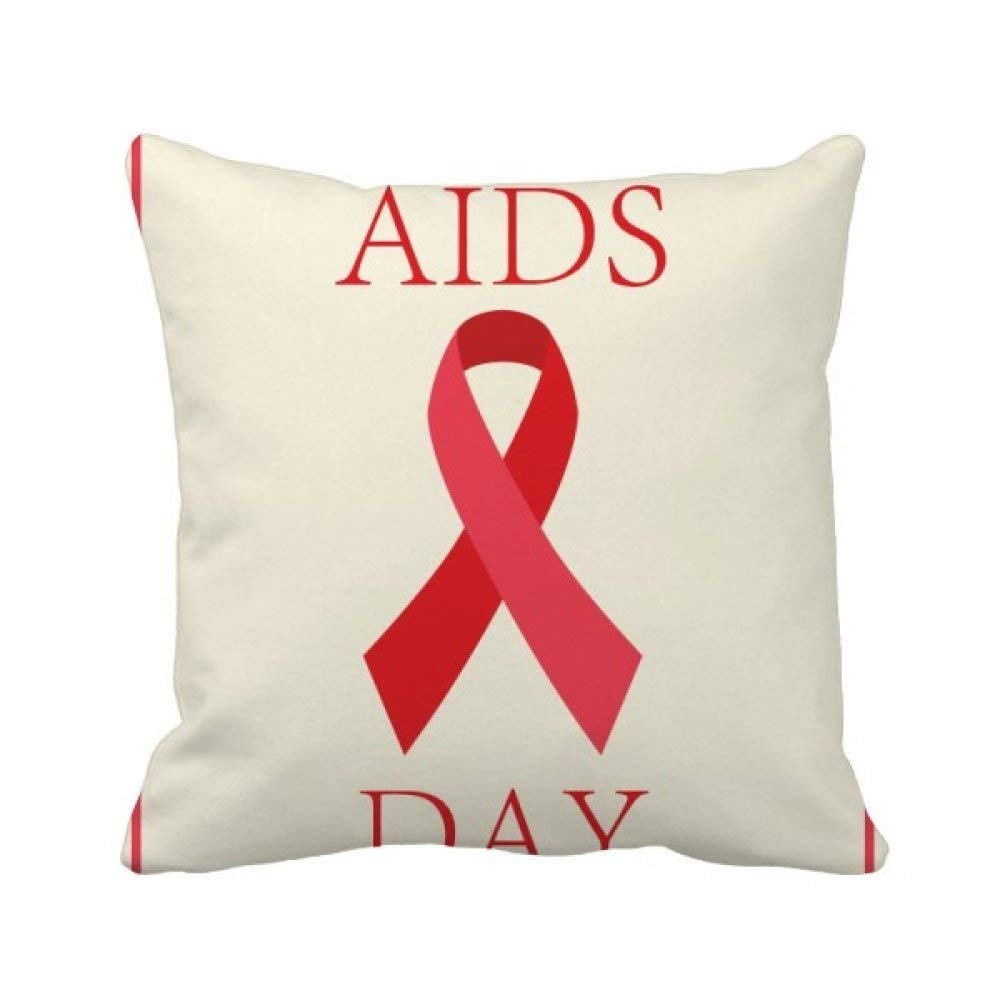 Housse de coussin VIH ruban rouge déco solidaire journée du sida 1er décembre