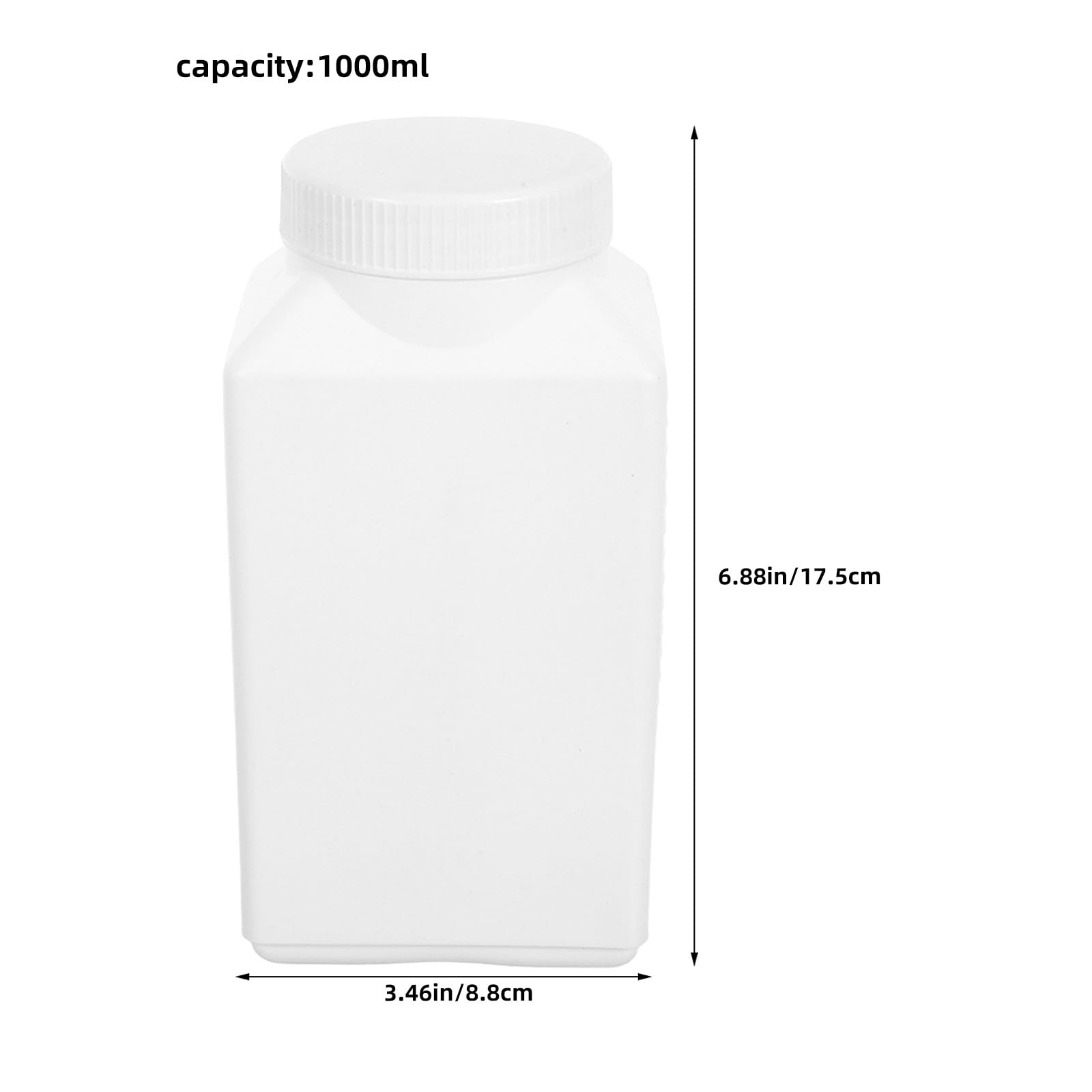 Toddmomy 12 flaconi rettangolari da 1000 ml in HDPE per prodotti chimici - Contenitori per reagenti da laboratorio - Contenitori in plastica per reagenti per la dispensazione di soluzioni e campioni