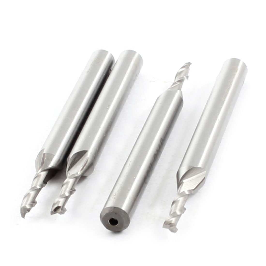 sourcing map 4pcs HSS High Speed Steel 3mm Cutting Dia 6mm Shank 2 Flutes End Mill Milling Cutter