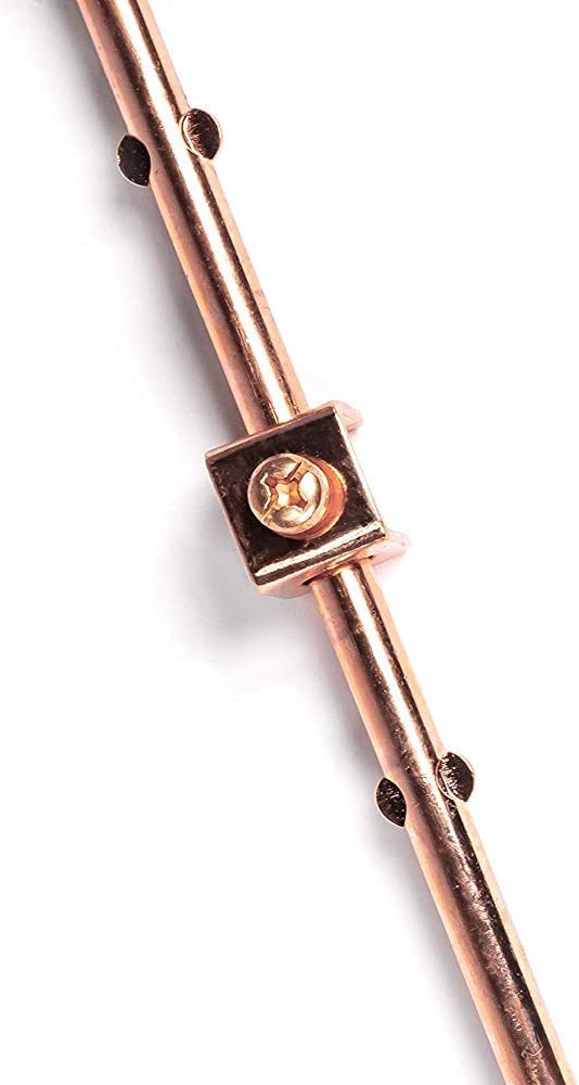 4ft Copper Grounding Rod - 3/8" Diameter - Includes Ground Rod Clamp - Great for Electric Fences, Antennas, Satellite Dishes, and Other Grounding and Bonding Needs - Set of 4