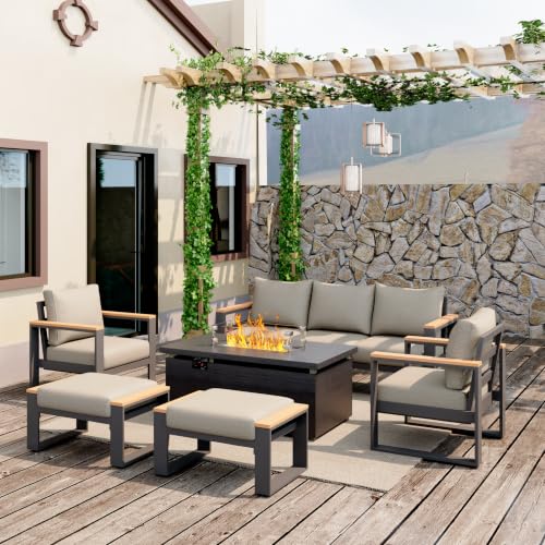 Image of Sundale Outdoor Aluminum Patio Furniture Set, 6 Piece Conversation Sets