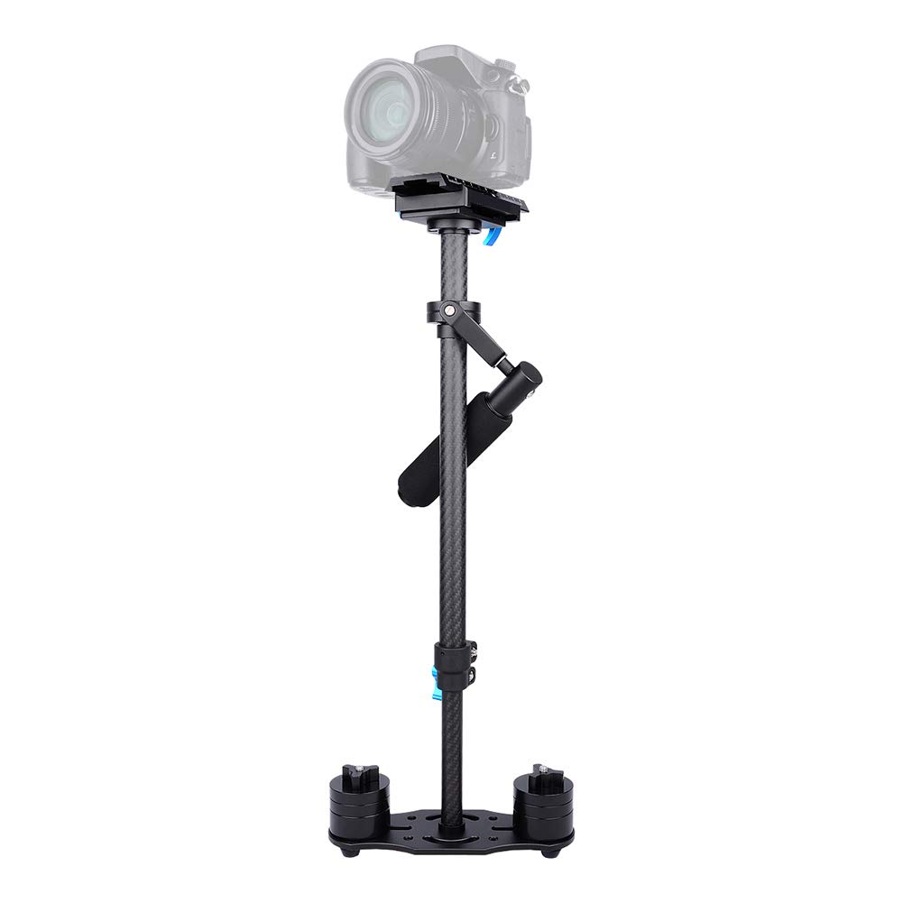 Carbon Fiber Handheld Stabilizer with Quick Release Plate, Shock Absorption Design, Non Slip Handle Compatible with Cameras (-YS01943-01)