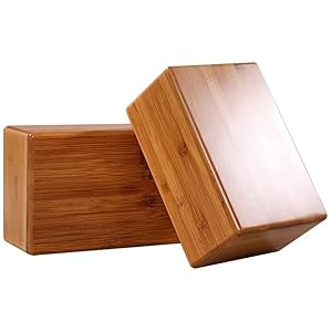 Yoga Blocks Moisture Resistant High Density Foam Fitness Bricks for Pilates,Yoga Blocks,Foam support Brick,High-density bamboo Yoga Block Non-Slip/Yoga Brick 1 pc or 2 pcs Set/Natural Cork Brick for P