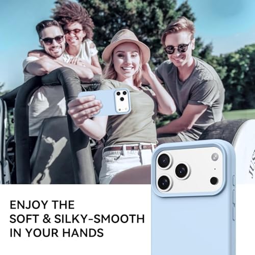 Image of Back Cover Compatible with iPhone 17 Pro Max Case Liquid Silicone Full Protection Shock Proof Back Cover for iPhone 17 Pro Max (Sky Blue)