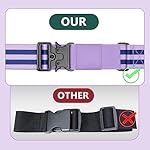 Travel Belt for Luggage, Adjustable Luggage Straps, Add a Bag Luggage Strap for Carry On Bag, Personalized Travel Accessories for Women & Men (Purple) - Image 5