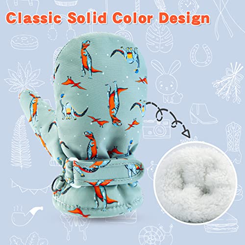 Image of BAVST Toddler Waterproof Mittens Fleece Lined Baby Boys Girls Winter Warm Glove Kids Snow Infant Ski Mitten for 3M-5T