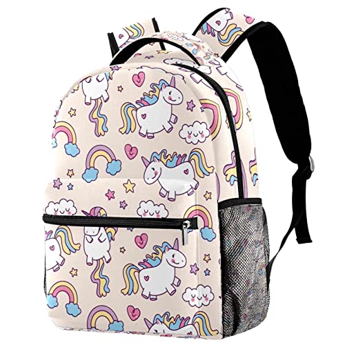 Sac à dos rayures noires et licorne résistant pour ranger la gourde