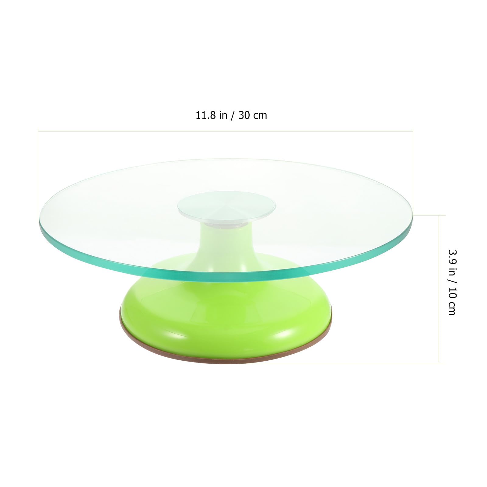 Drehbarer Tortendekorations Werkbank aus Grünem Glas und Silikon 30cm Drehteller für Backzubehör Fein Verarbeitet und Leicht zu Reinigen zum Backen