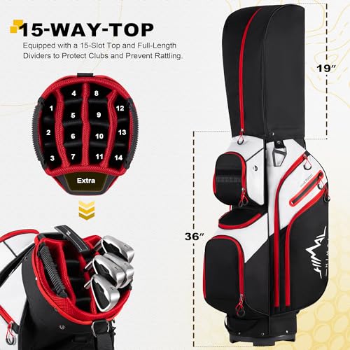 Unihimal Golf Cart Bag, 15 Way Organizer Divider Top With Handles And Rain Cover thumb #1
