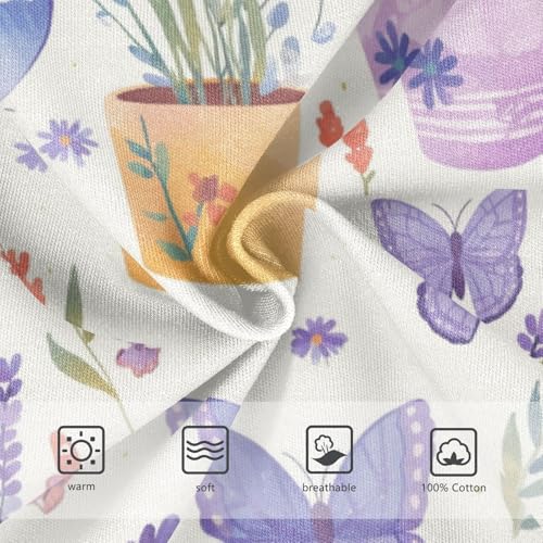 Wusikd Butterflies Lavender Boys' Underwear Cotton Flower Pots Boys Briefs Soft Toddler Underwear 2T3