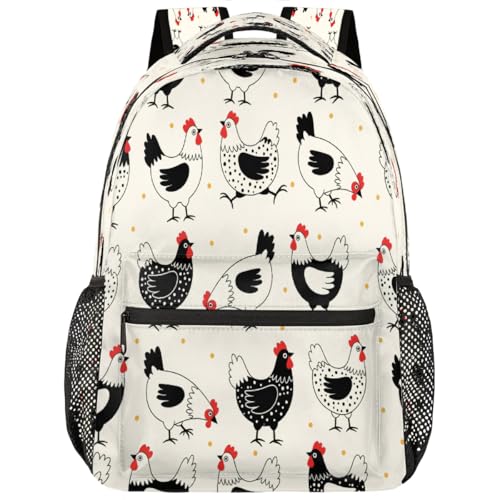 Mochila escolar de pollo para portátil de 15.6 pulgadas de mujer y hombre